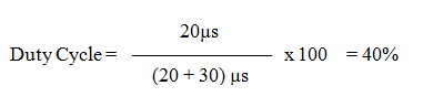 Frequency change <a href='inc/glossary_popup.cfm?ID=64' class='glossaryLink fancybox.ajax' >duty cycle</a> equation example 2